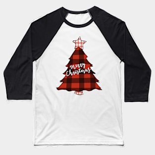 Plaid Christmas Tree Baseball T-Shirt